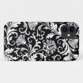 白黒フローラのヴィンテージパターン Case-Mate iPhoneケース (裏面(横))