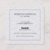 白黒フローラの背景 スクエア名刺 (裏面)