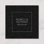 白黒フローラの背景 スクエア名刺 (正面)