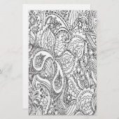 白黒フローラの色付け 便箋 (正面/裏面)