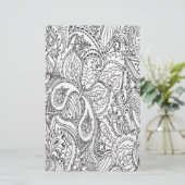 白黒フローラの色付け 便箋 (スタンド正面)