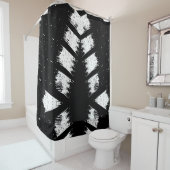 白黒フローラの葉のシャワーカーテン シャワーカーテン (インサイチュ)
