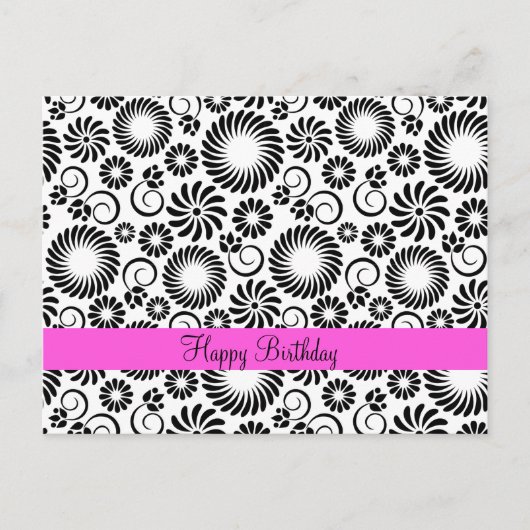 白黒フローラはがき ポストカード (正面)