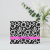 白黒フローラはがき ポストカード (スタンド正面)