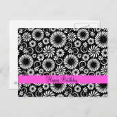 白黒フローラはがき ポストカード (正面/裏面)