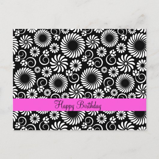 白黒フローラはがき ポストカード (正面)