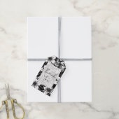 白黒フローラはっきりした開花 ギフトタグ (より糸付き)