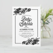 白黒フローラアクセンモダントベビーふりかけ 招待状 (スタンド正面)