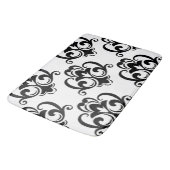 白黒フローラアラベスク バスマット (アングル)