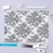 白黒フローラアンティークコラージュビクトリアン 薄葉紙 (クラフト)