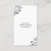 白黒フローラアーチハンドドロー写真家 名刺 (裏面)