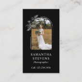 白黒フローラアーチハンドドロー写真家 名刺 (正面)