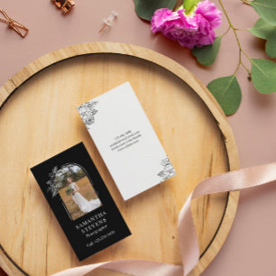 白黒フローラアーチハンドドロー写真家 名刺