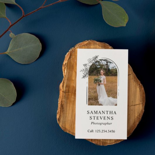 白黒フローラアーチハンドドロー写真家 名刺