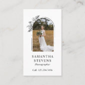 白黒フローラアーチハンドドロー写真家 名刺 (正面)