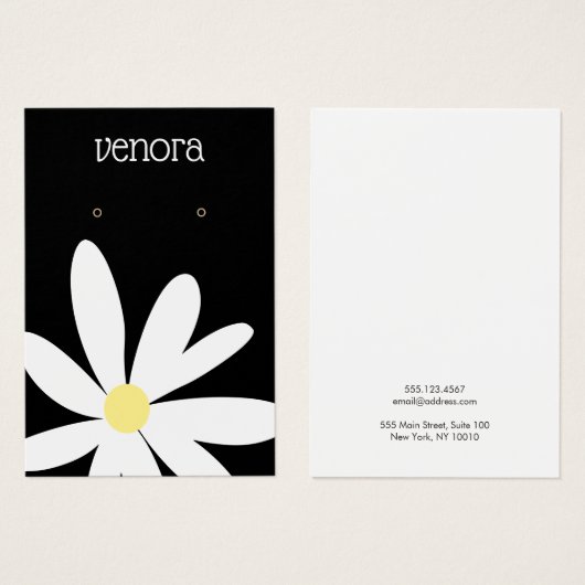 白黒フローライヤリング表示カード (正面&裏面)