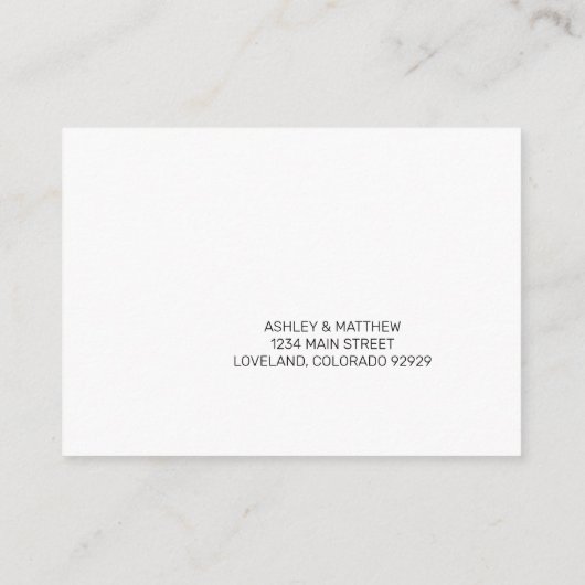 白黒フローラウェディングRSVP エンクロージャーカード (裏面)