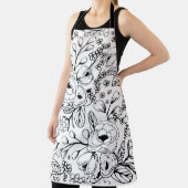 白黒フローラエプロン エプロン (インサイチュ)