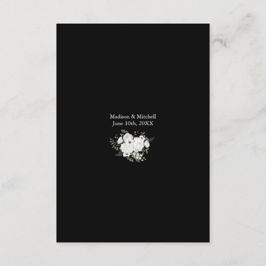 白黒フローラエレガントブーケモダン エンクロージャーカード (裏面)