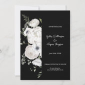 白黒フローラエレガントブーケモダン セーブザデート (正面)