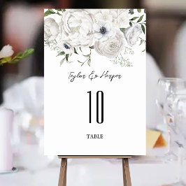 白黒フローラエレガントブーケモダン テーブルナンバー
