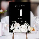 白黒フローラエレガントブーケモダン テーブルナンバー