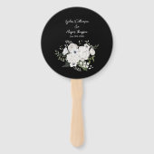 白黒フローラエレガントブーケモダン ハンドファン (裏面)