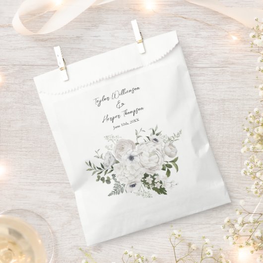 白黒フローラエレガントブーケモダン フェイバーバッグ (クリップ留めされた状態)