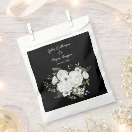 白黒フローラエレガントブーケモダン フェイバーバッグ