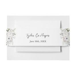 白黒フローラエレガントブーケモダン 招待状ベリーバンド