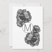 白黒フローラエレガント卒業式 招待状 (裏面)