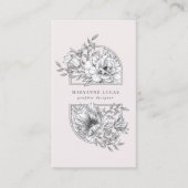 白黒フローラエレガント名刺 名刺 (正面)