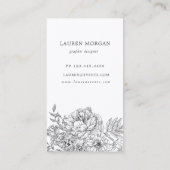 白黒フローラエレガント名刺 名刺 (裏面)