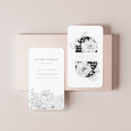 白黒フローラエレガント名刺 名刺