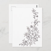 白黒フローラオーナメントはがき ポストカード (正面/裏面)
