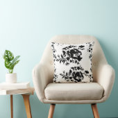 白黒フローラオーナメント クッション (椅子)