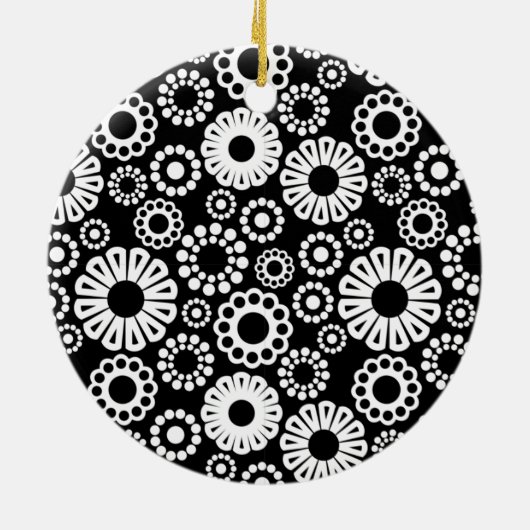 白黒フローラオーナメント セラミックオーナメント (裏面)