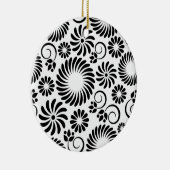 白黒フローラオーナメント セラミックオーナメント (右)