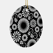 白黒フローラオーナメント セラミックオーナメント (右)