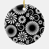 白黒フローラオーナメント セラミックオーナメント (裏面)