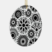 白黒フローラオーナメント セラミックオーナメント (右)