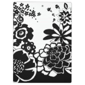 白黒フローラガーデングラフィックパターン クリップボード (裏面)