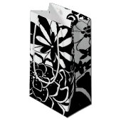 白黒フローラガーデングラフィックパターン スモールペーパーバッグ (正面アングル)