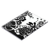 白黒フローラガーデングラフィックパターン ノートブック (左側)