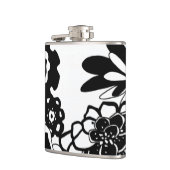 白黒フローラガーデングラフィックパターン フラスク (左)