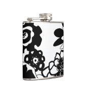 白黒フローラガーデングラフィックパターン フラスク (右)
