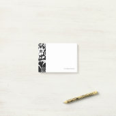 白黒フローラガーデングラフィックパターン ポストイット (デスク上)