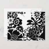 白黒フローラガーデングラフィックパターン ポストカード (正面/裏面)