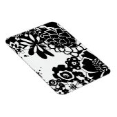 白黒フローラガーデングラフィックパターン マグネット (右側)