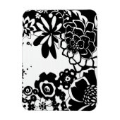 白黒フローラガーデングラフィックパターン マグネット (縦)
